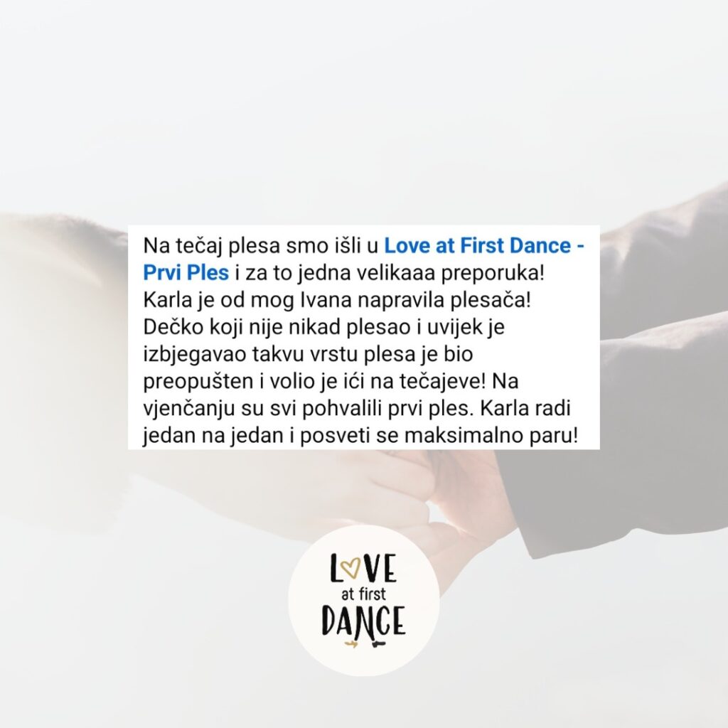 Prvi ples za mladence Koreografije za prvi ples Instrukcije za ples Love at First Dance Priprema za vjenčanje ples Plesne poduke za parove